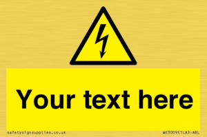 Custom electrical warning sign